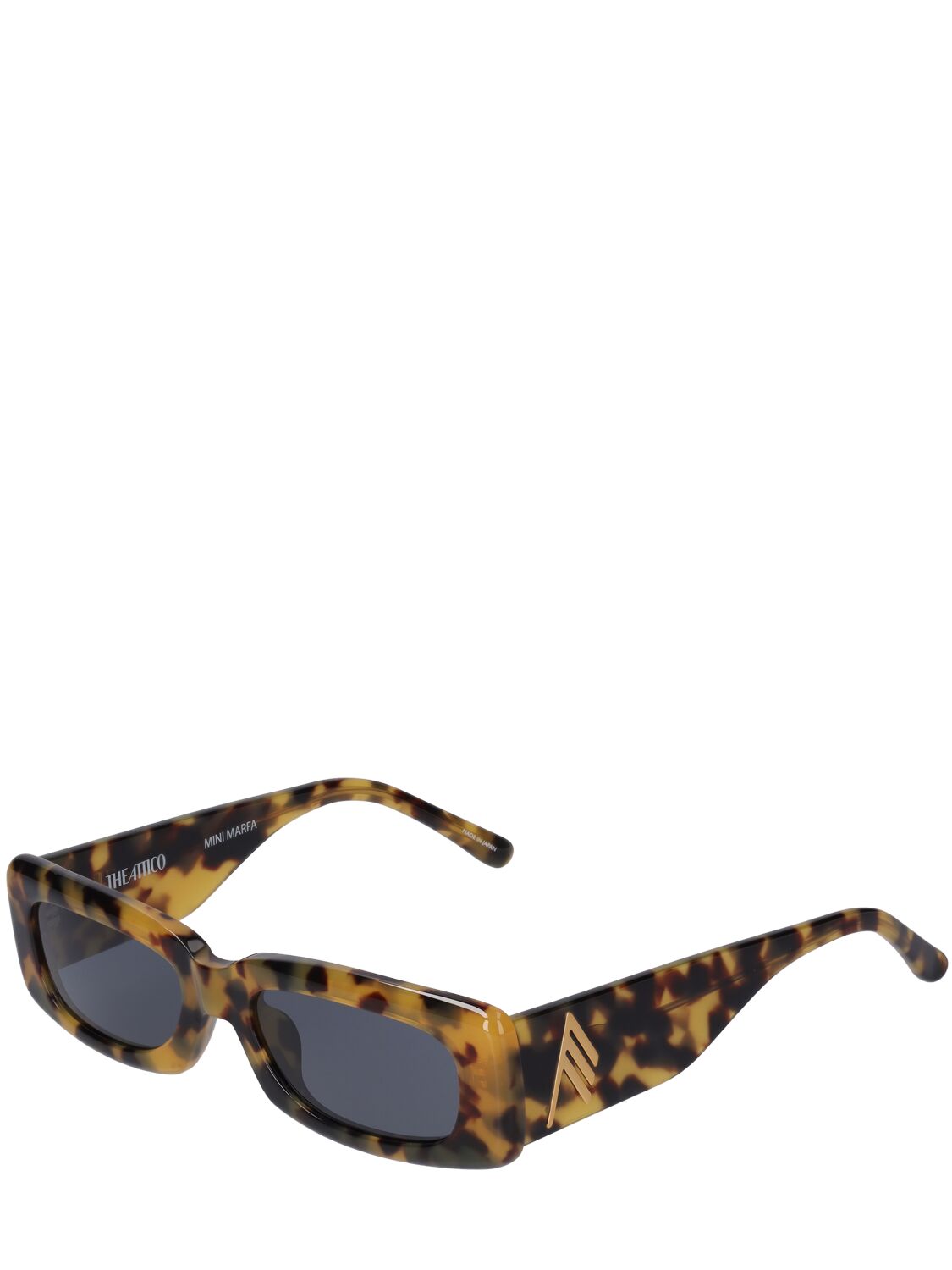 Shop Attico Mini Marfa Squared Acetate Sunglasses In T-shell,blue