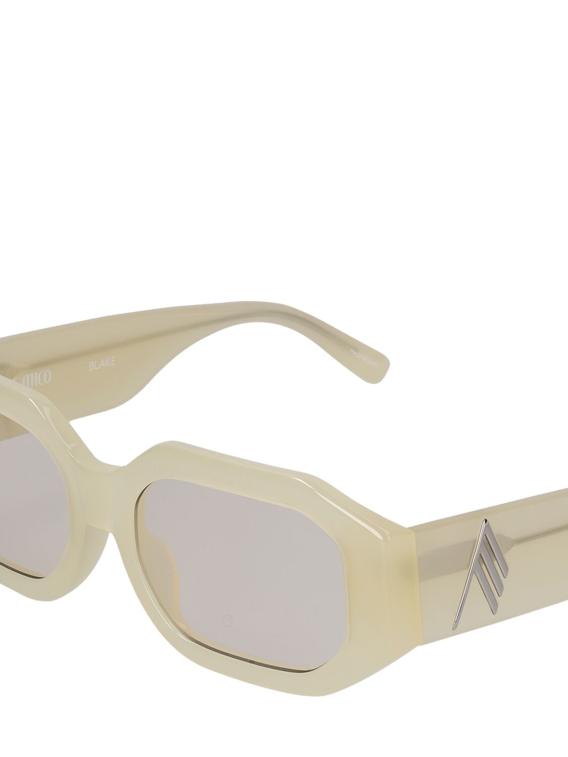 Shop Attico Blake Squared Acetate Sunglasses In Yellow