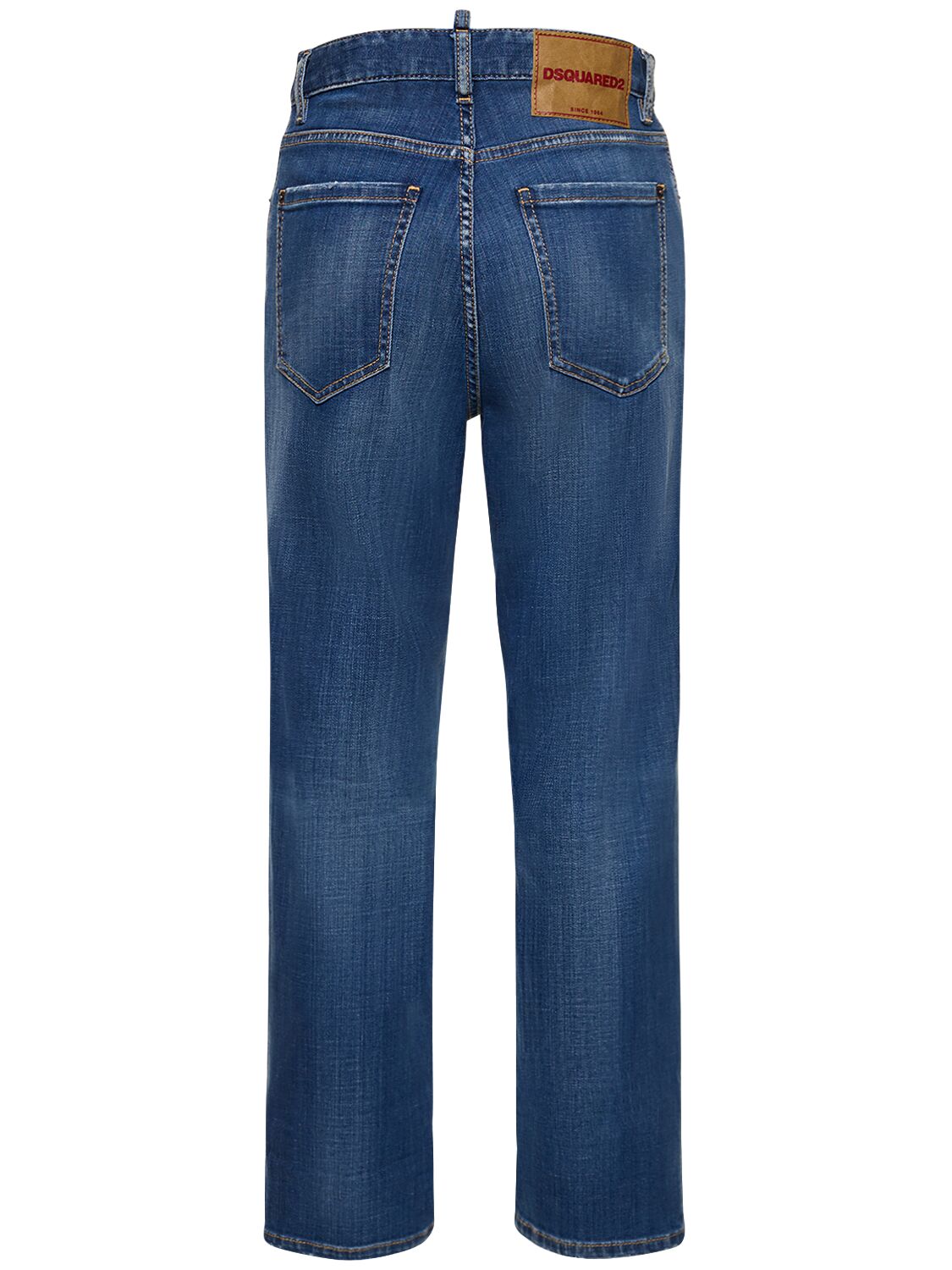 Shop Dsquared2 Boston High Rise Denim Straight Jeans In Blue