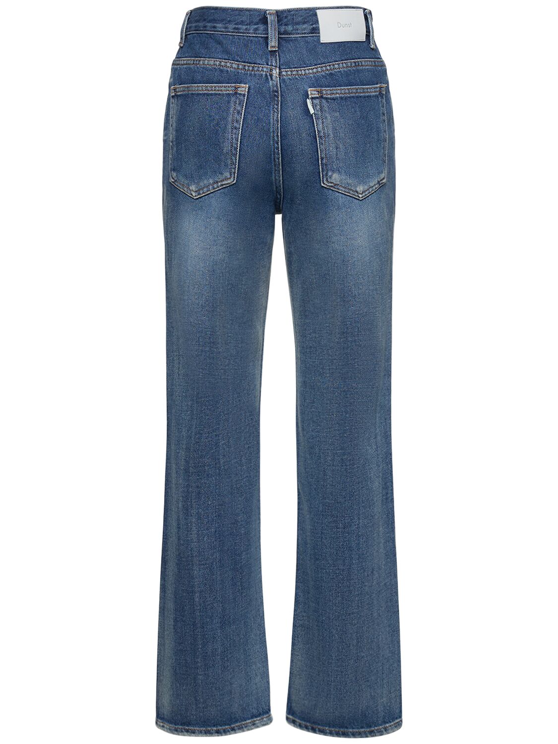 Shop Dunst Loose Wide Cotton Denim Jeans In Light Blue