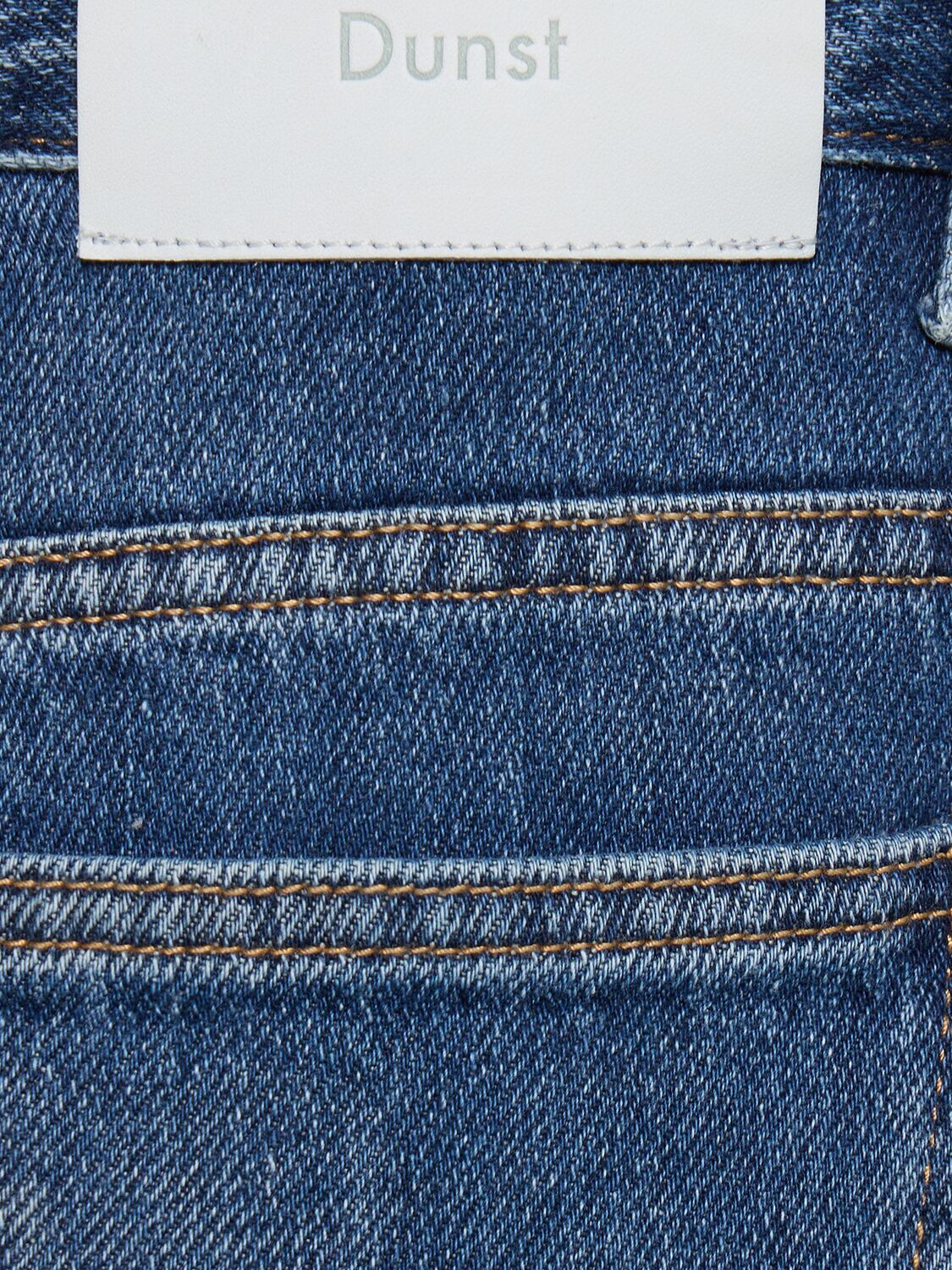 Shop Dunst Loose Wide Cotton Denim Jeans In Light Blue