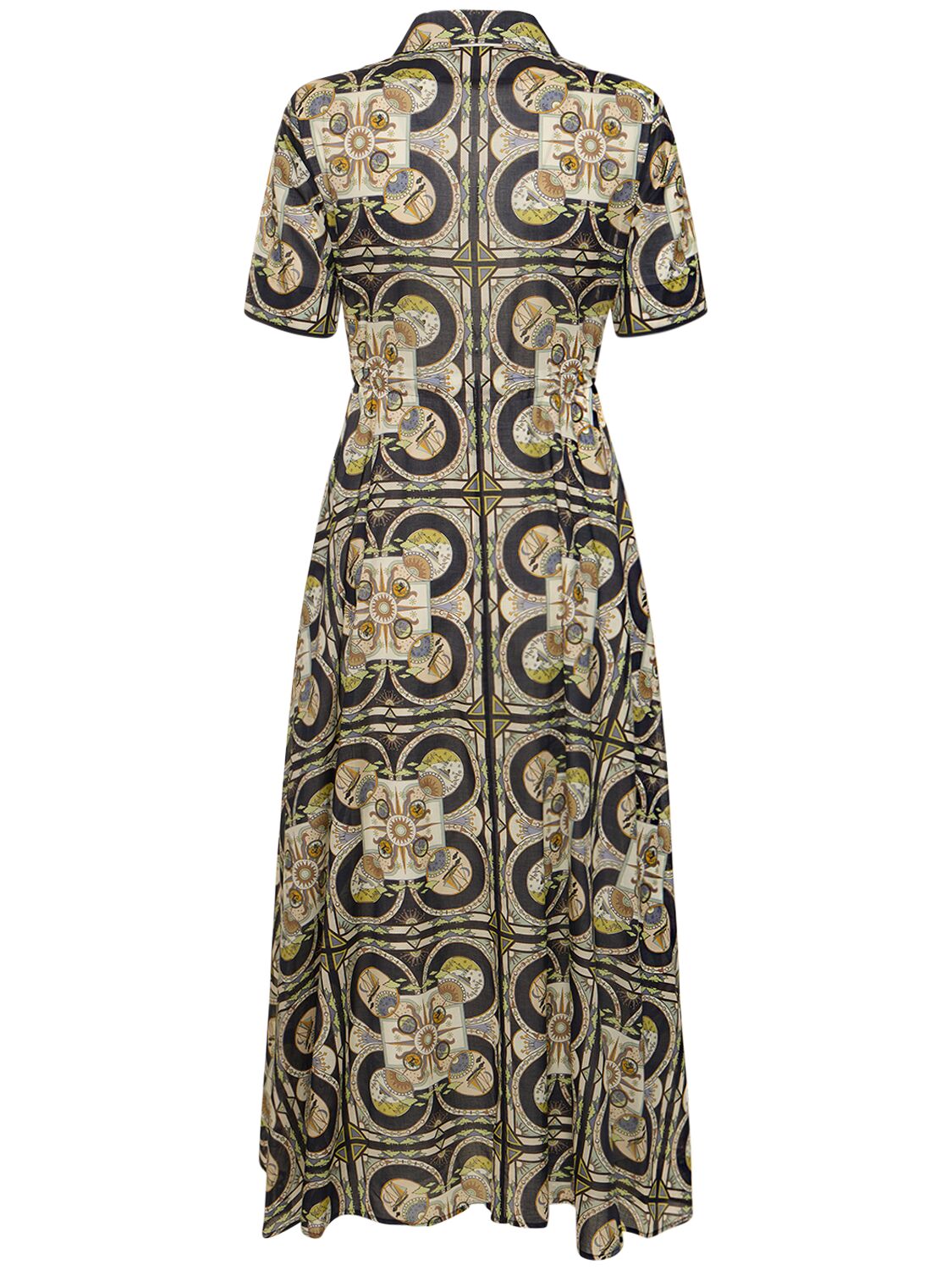 Shop Tory Burch Printed Cotton Maxi Shirt Dress In Multicolor