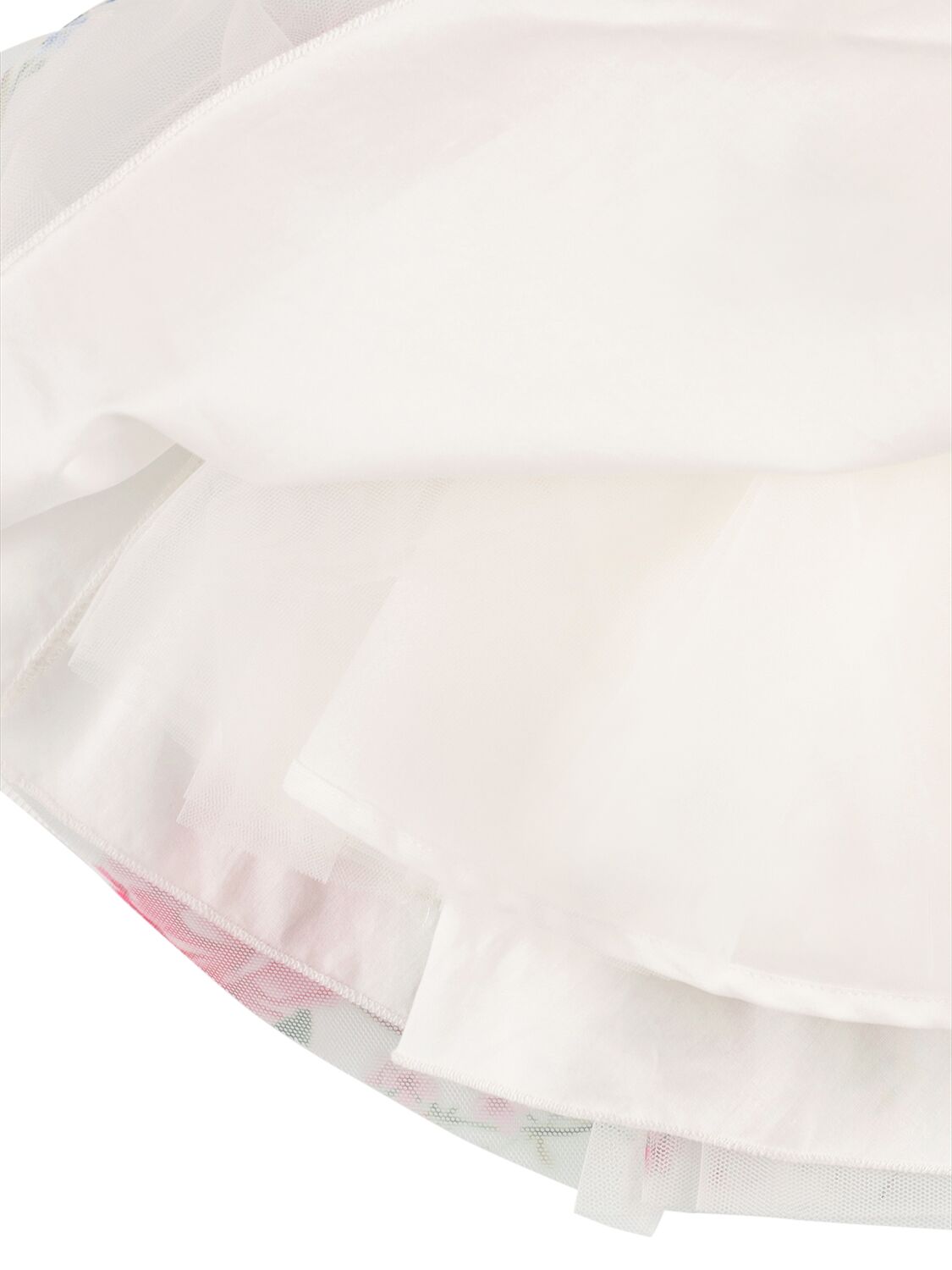 MONNALISA PRINTED TULLE DRESS W/BELT 