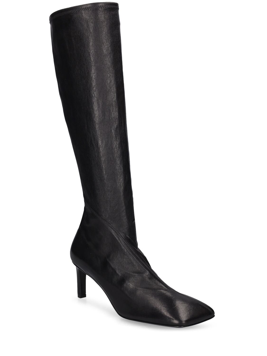 Shop Jil Sander 65mm Leather Tall Boots In Black