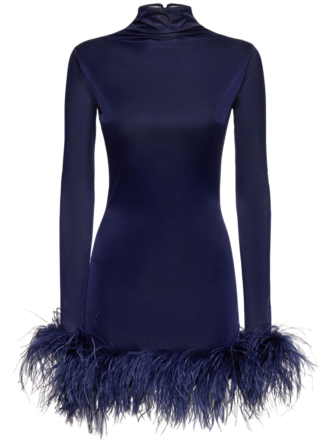 Image of Luna Jersey Mini Dress W/feathers