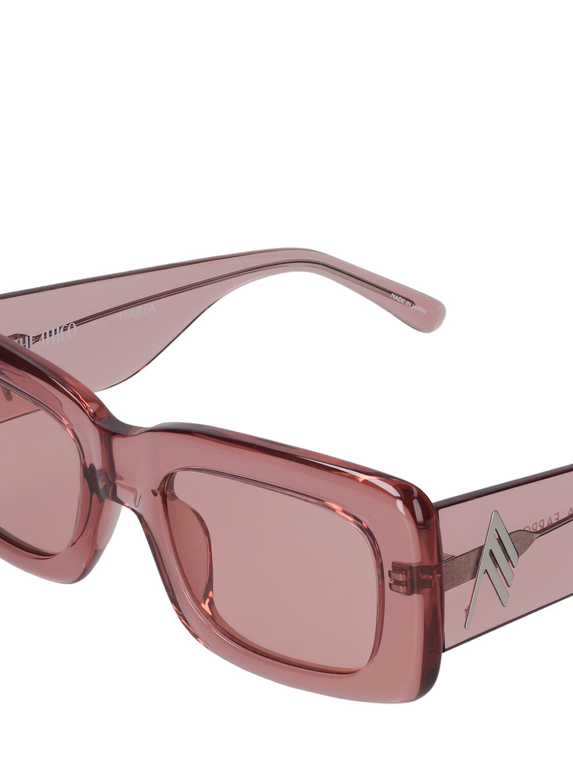 Shop Attico Marfa Squared Acetate Sunglasses In Peach