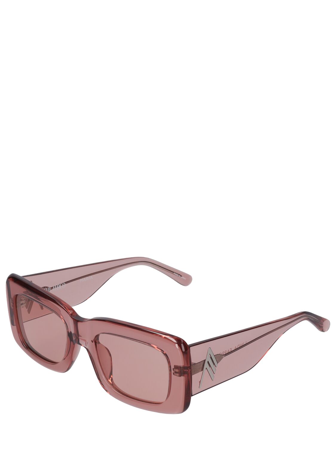Shop Attico Marfa Squared Acetate Sunglasses In Peach