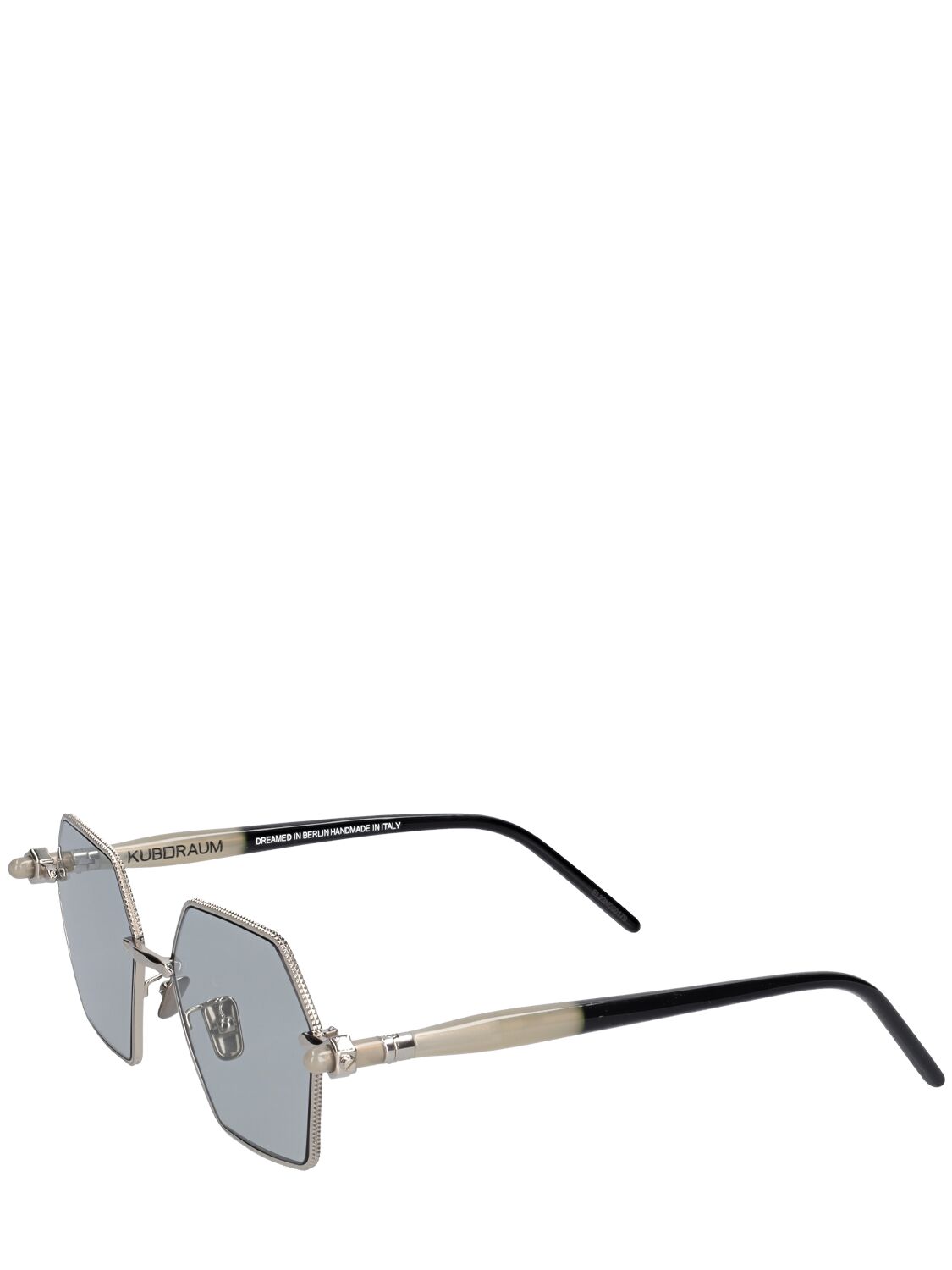 Shop Kuboraum Berlin P70 Squared Metal Sunglasses In Silver