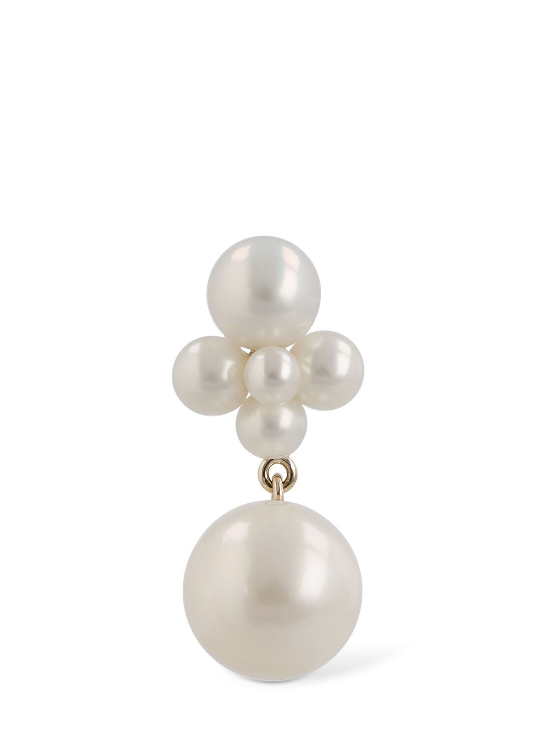 Sophie Bille Brahe Thyra 14kt Gold & Pearl Mono Earring In White