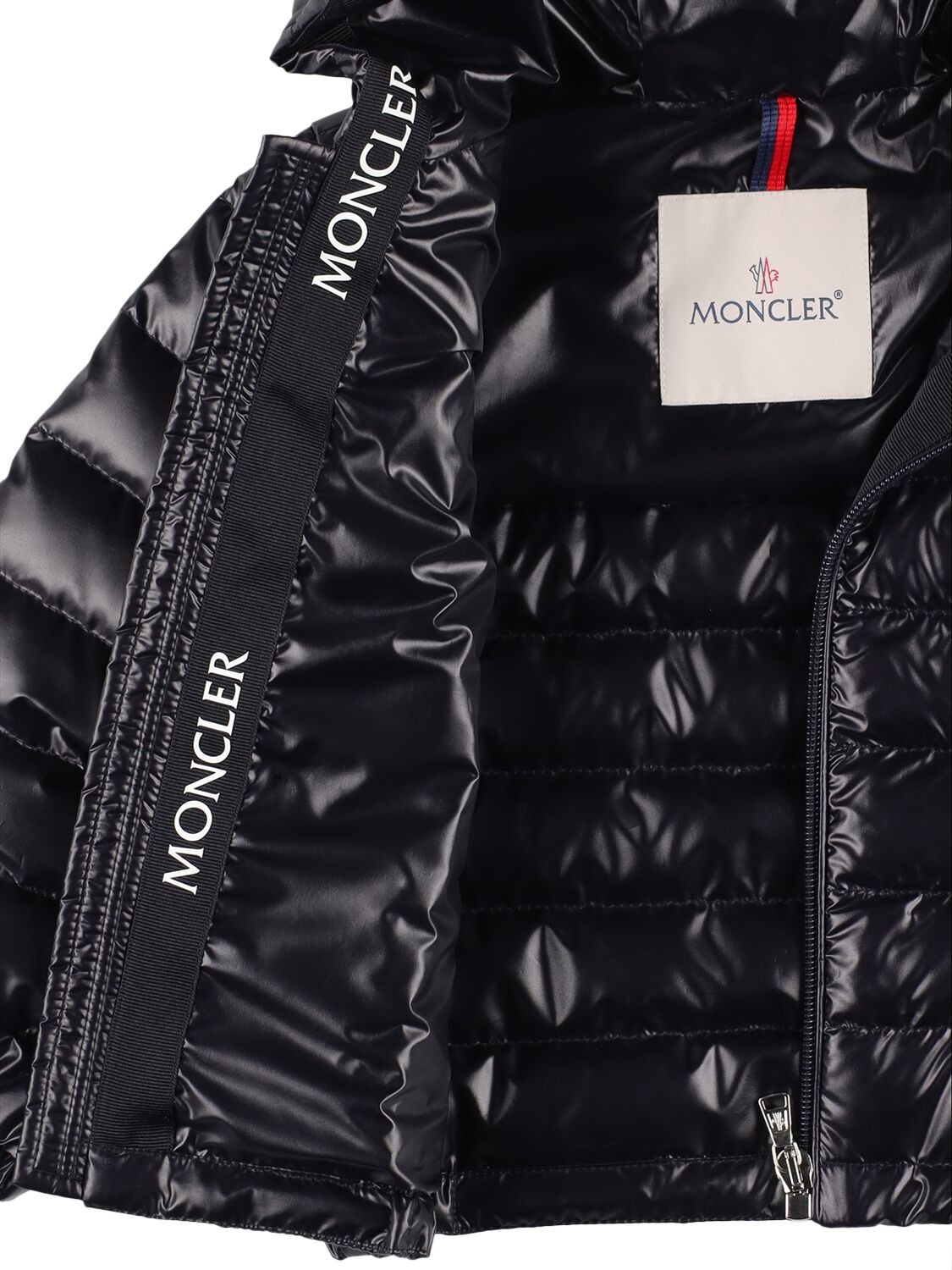 Shop Moncler Sesen Shiny Tech Down Jacket In Blue