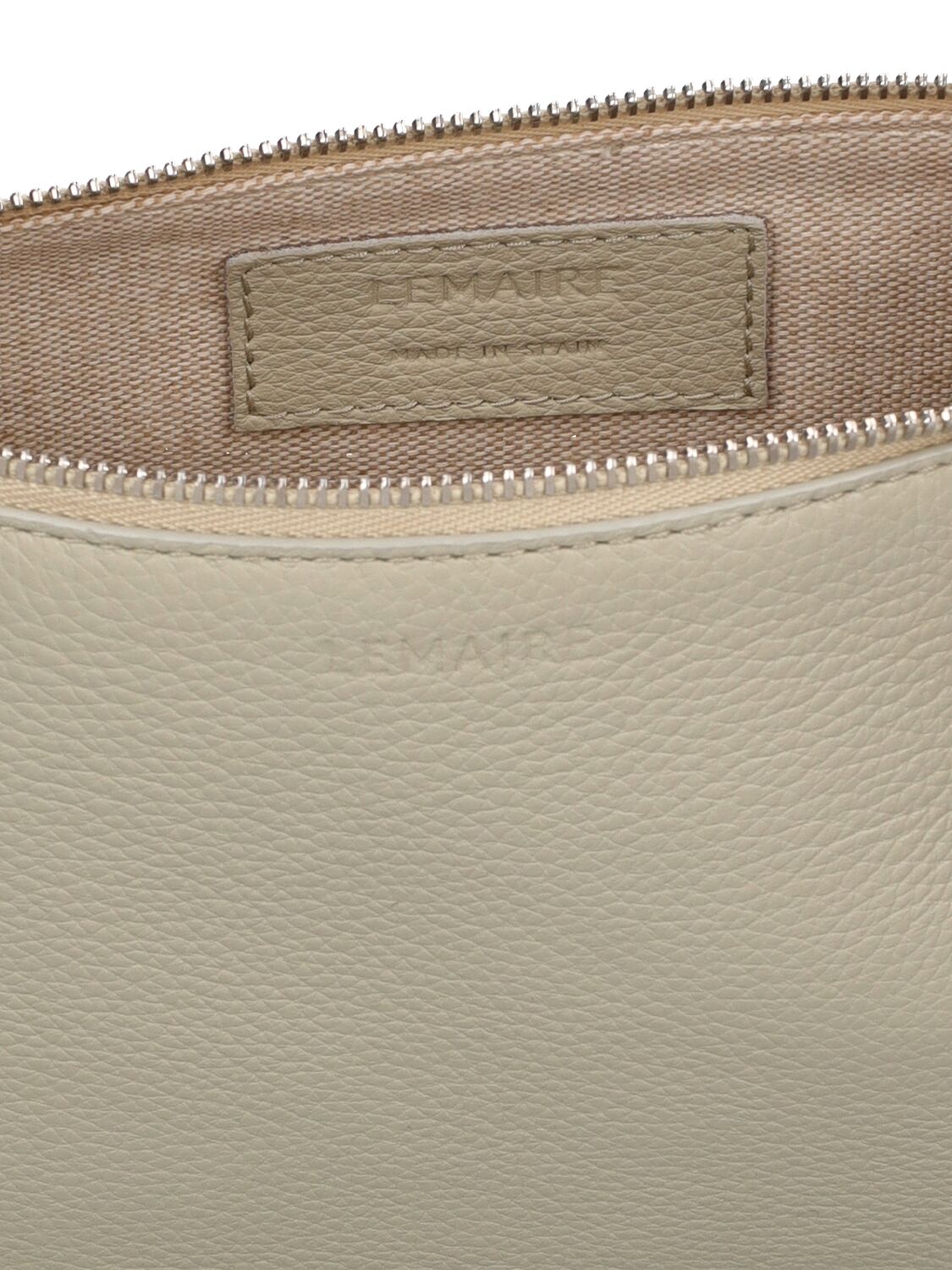 Shop Lemaire Small Leather Pouch In Light Sage