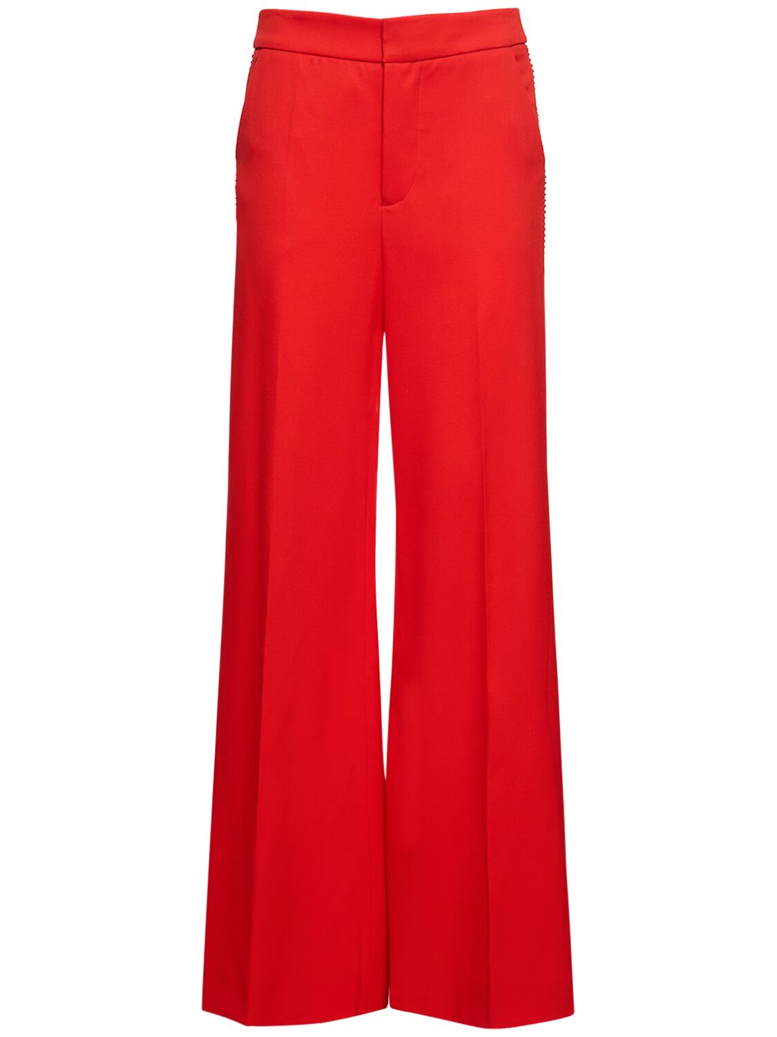 Shop Area Embellished Wool Pants In Red