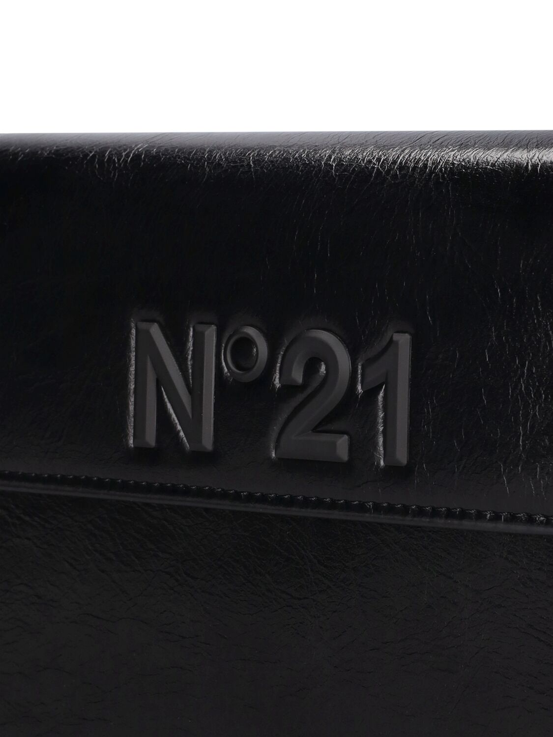 Shop N°21 Faux Patent Leather Bag W/ Logo Patch In Black