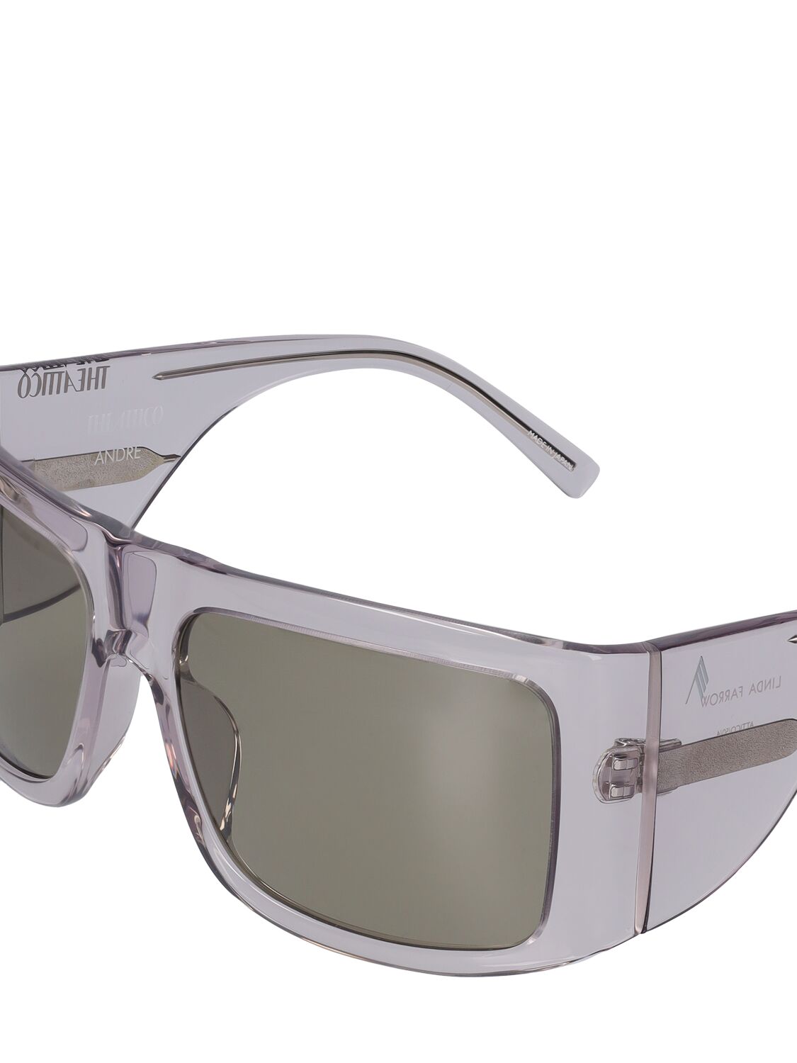 Shop Attico Andre Mask Squared Sunglasses In Smoke,grey