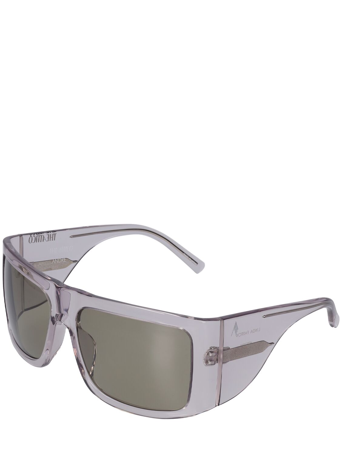 Shop Attico Andre Mask Squared Sunglasses In Smoke,grey