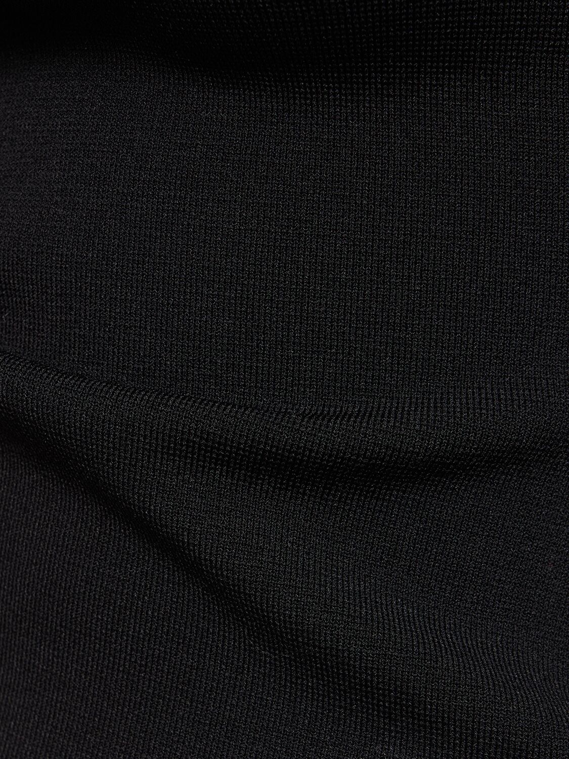 Shop Matteau Square Neck Viscose Blend Knit Top In Black