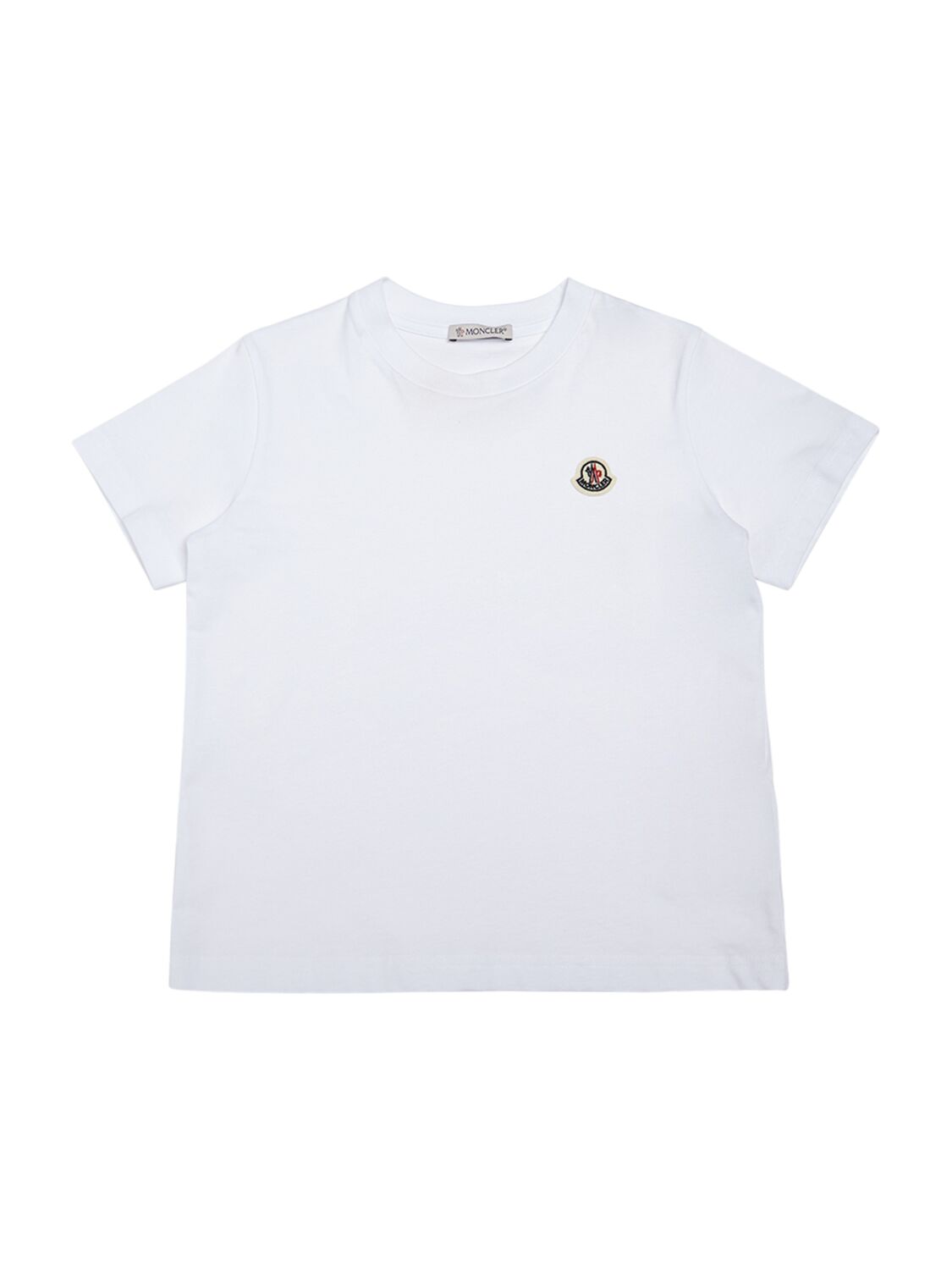 Moncler Kids' Logo Cotton T-shirt In White