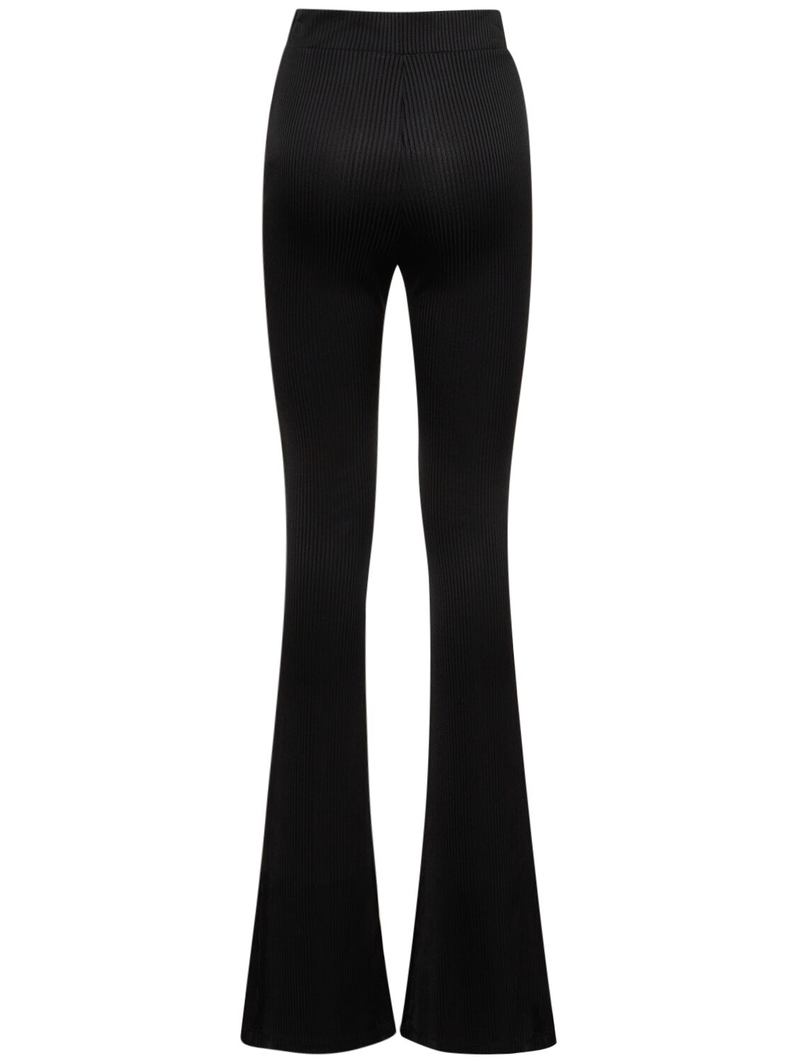 Shop Area Viscose High Rise Flared Pants In Black