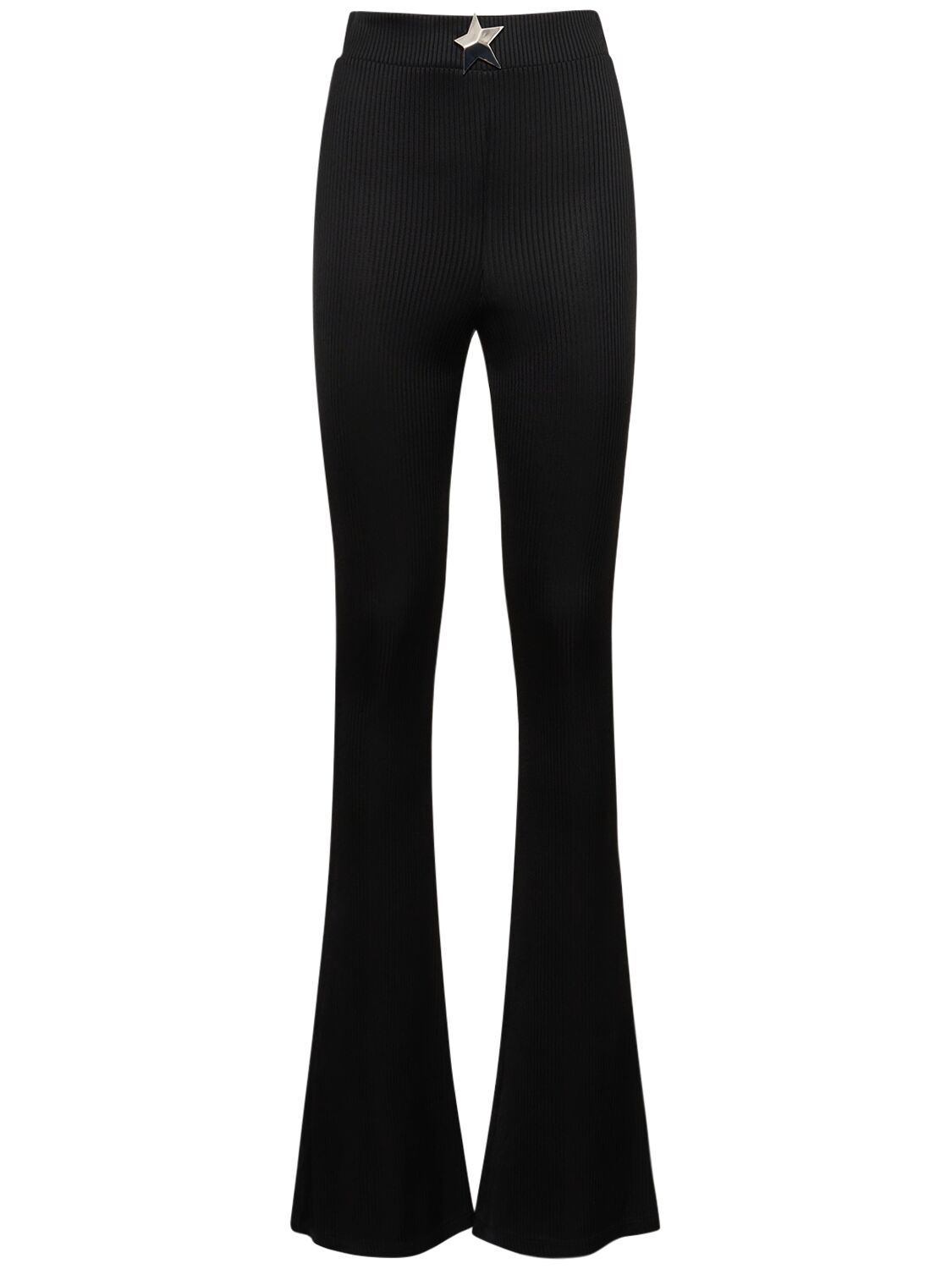 Area Star-stud High-waist Flared Trousers In Black