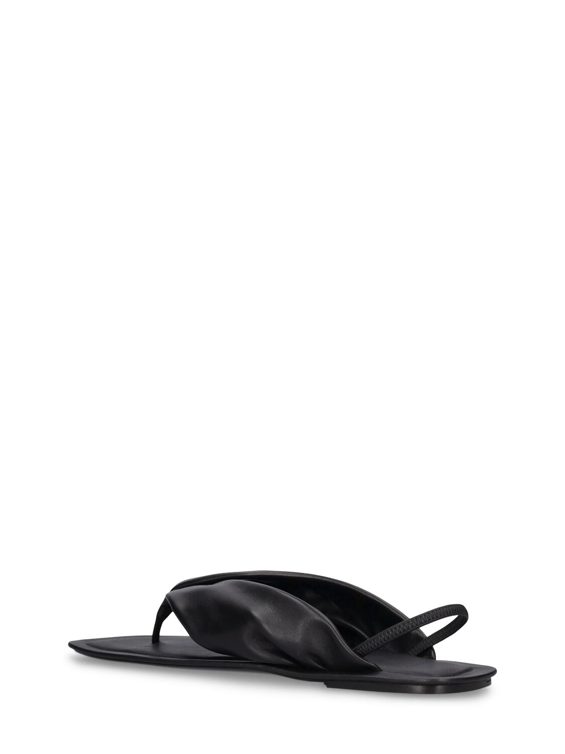 Shop Loulou Studio Sahado Leather Slingback Flat Sandals In Black