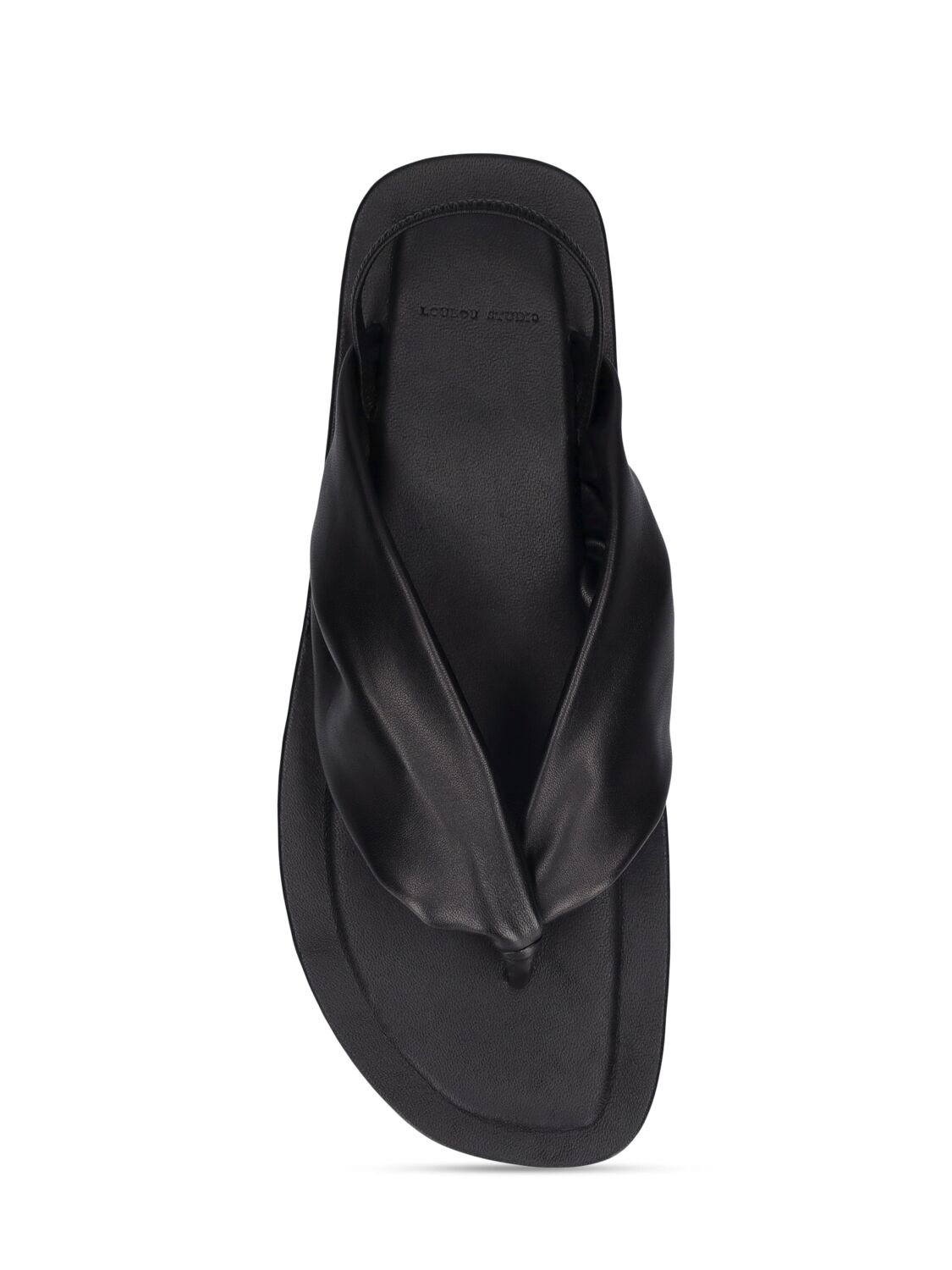 Shop Loulou Studio Sahado Leather Slingback Flat Sandals In Black