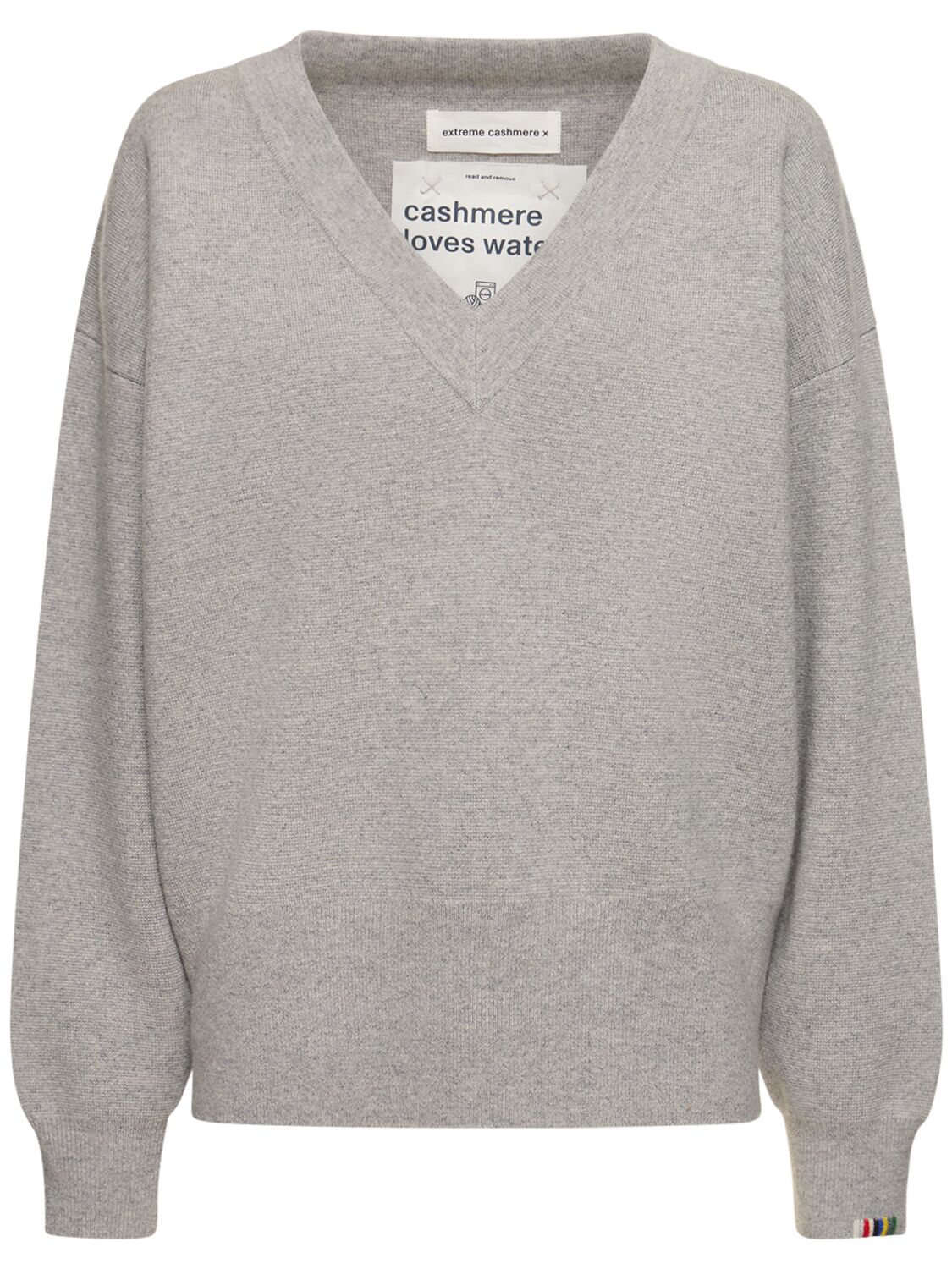 Shop Extreme Cashmere V Neck Cashmere Sweater In Grey