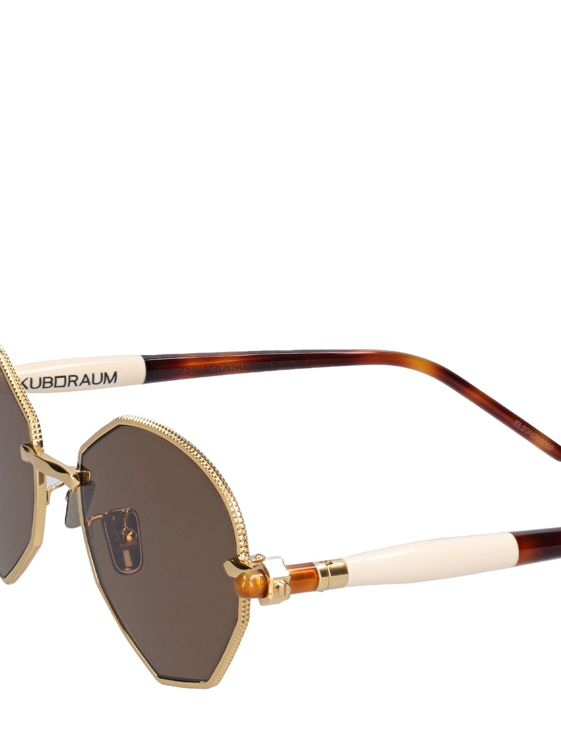 Shop Kuboraum Berlin P71 Round Asymmetrical Sunglasses In Gold