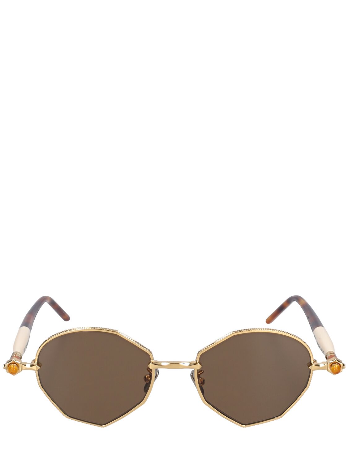 Kuboraum Berlin P71 Round Asymmetrical Sunglasses In Gold