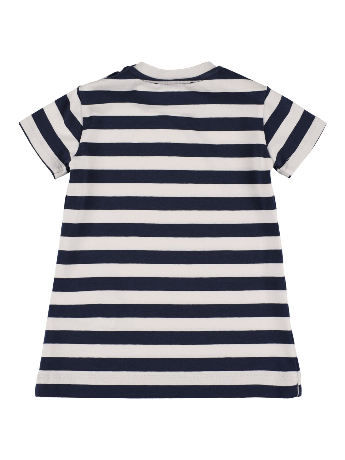 Versace Printed Cotton Jersey Dress In Navy,white,red