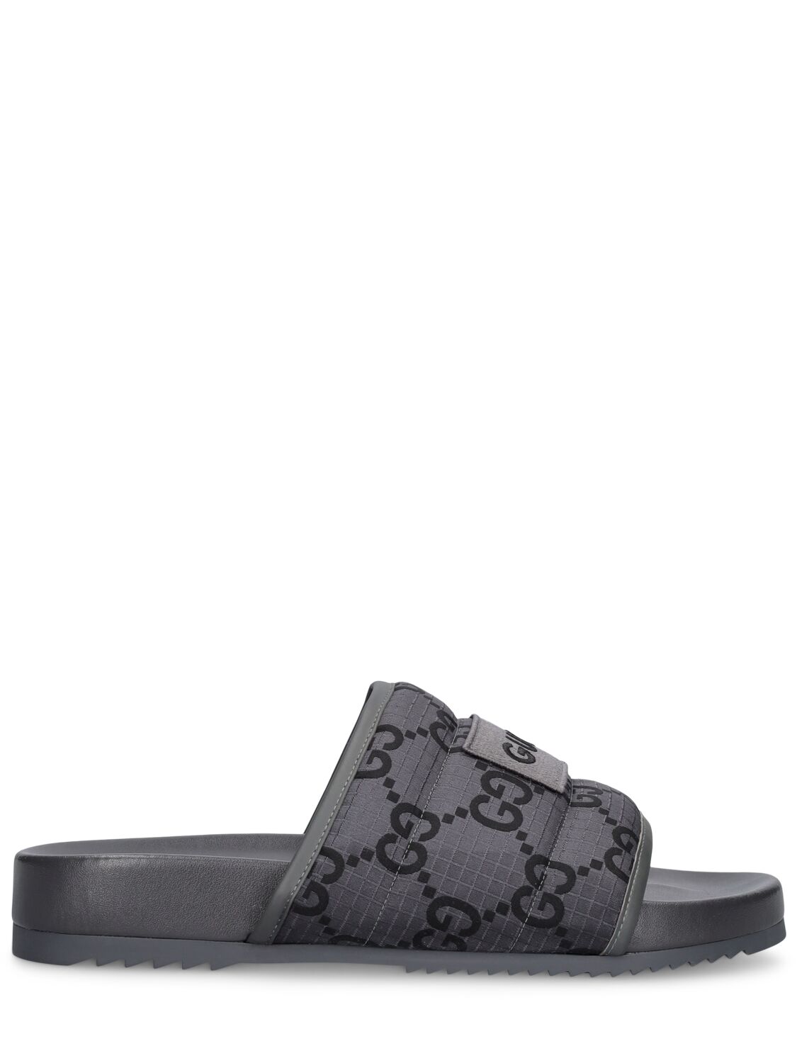 Gucci Gg Sideline抗撕裂科技织物凉鞋 In Black,grey
