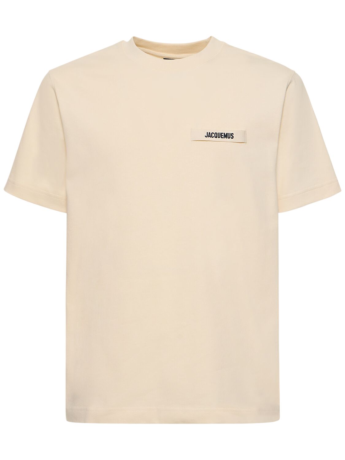 Jacquemus Le Tshirt Gros Grain Cotton T-shirt In Beige