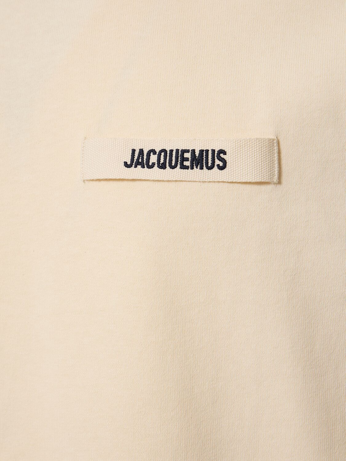 Shop Jacquemus Le T-shirt Gros Grain Cotton T-shirt In Beige