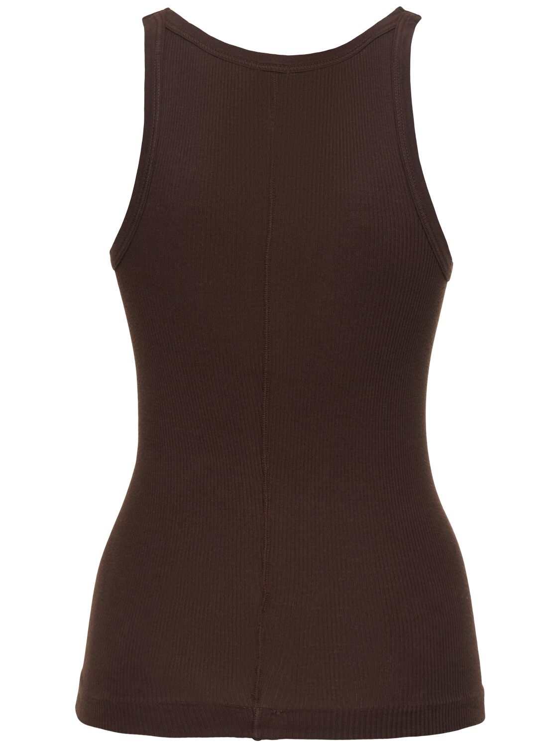 Shop Re/done Ribbed Cotton Tank Top In Brown