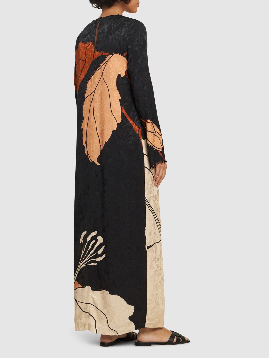 Shop Johanna Ortiz Esencia Feminina Jacquard Dress W/cutout In Multicolor