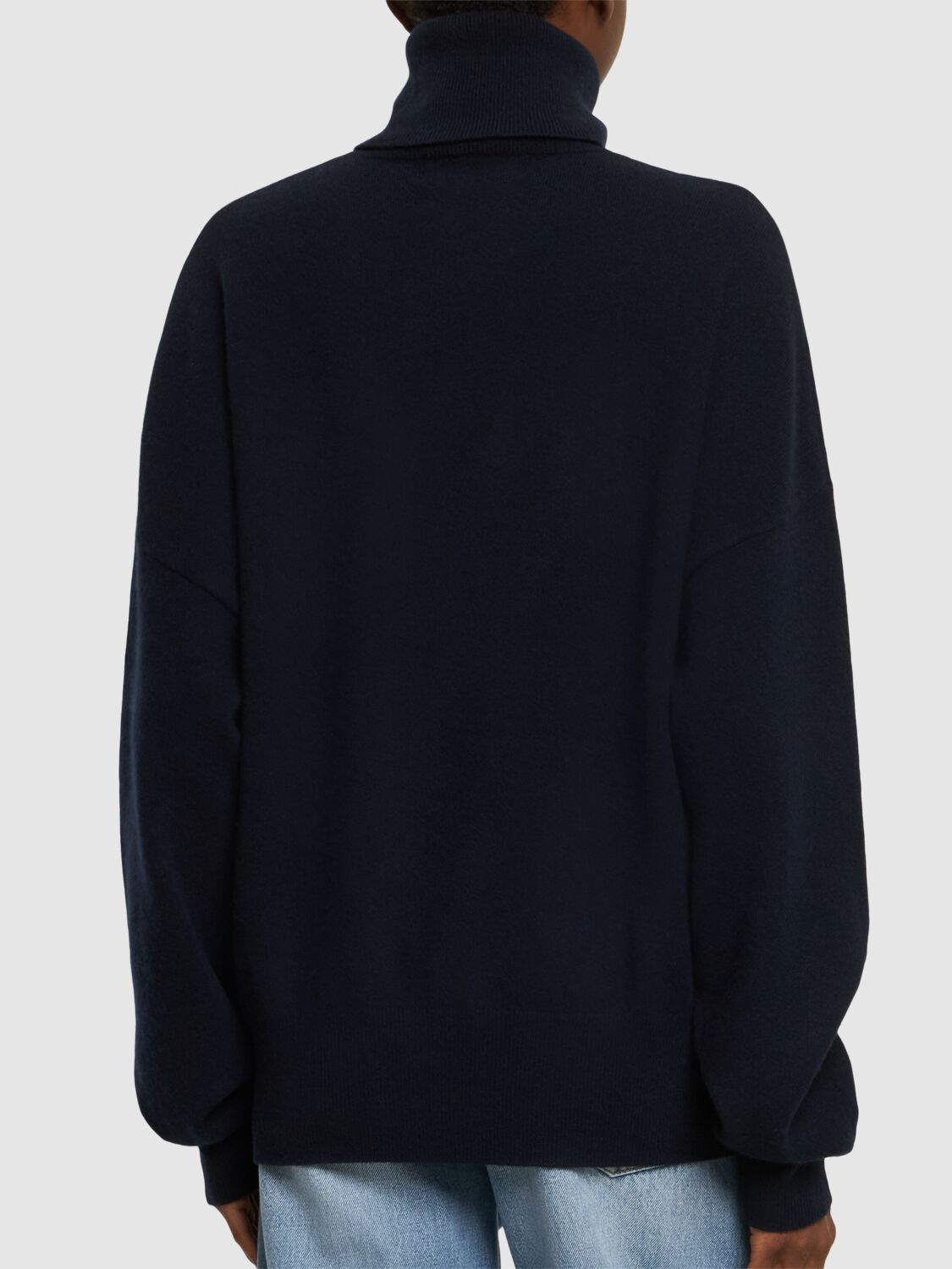 Shop Extreme Cashmere Jill Cashmere Blend Turtleneck Sweater In Navy