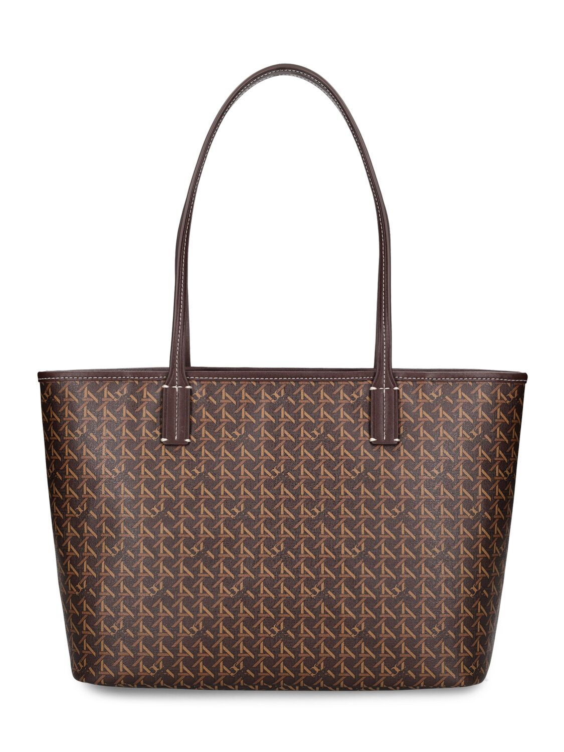 Shop Tory Burch Small Coated Cotton Zip Tote Bag In Walnut