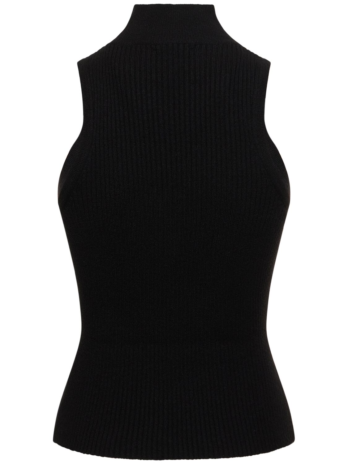 Shop Reformation Farrah Turtleneck Cashmere Tank Top In Black