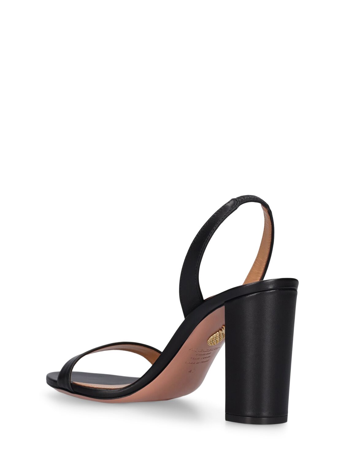 Shop Aquazzura 85mm So Nude Leather Sandals In Black