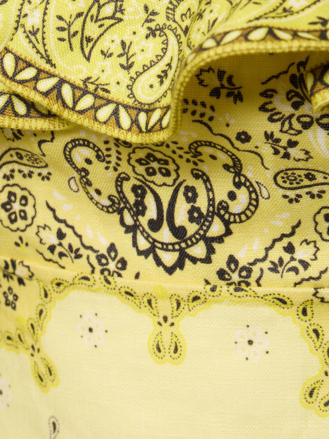 Shop Zimmermann Matchmaker Ruffled Linen Short Dress In Yellow Bandana