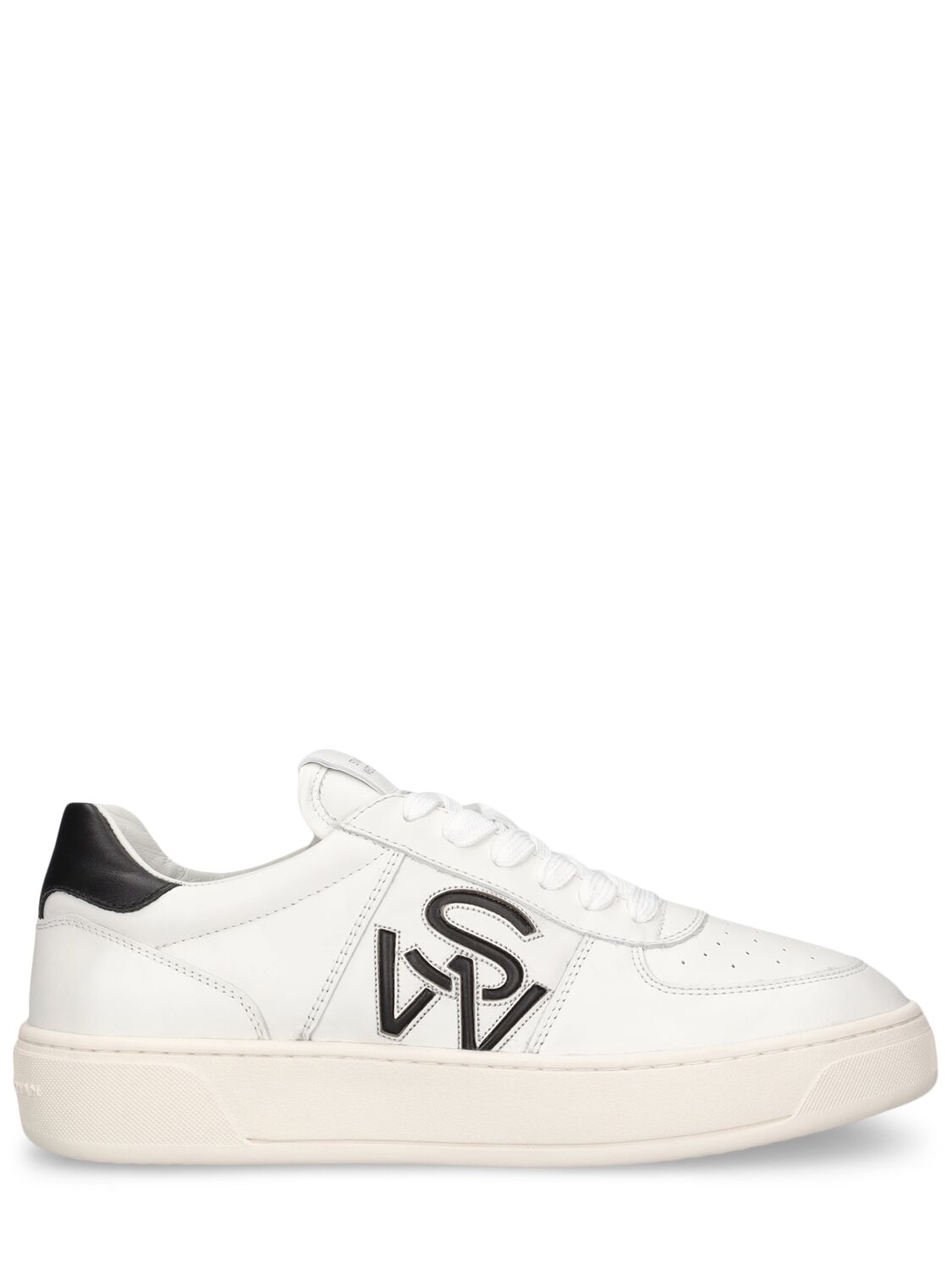 Stuart Weitzman Logo Leather Sneakers In White,black