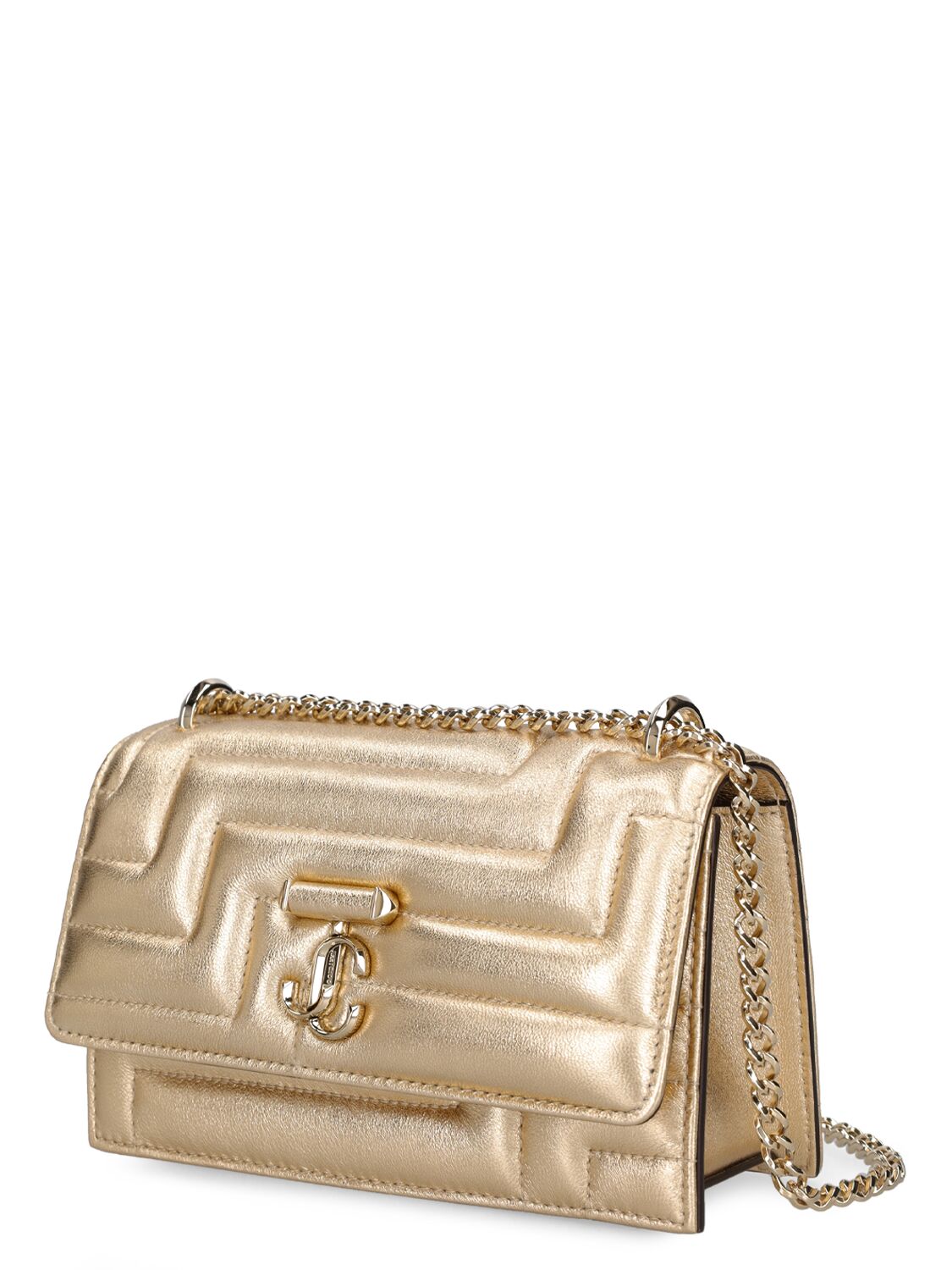 Shop Jimmy Choo Bohemia Quilted Metallic Shoulder Bag In Gold