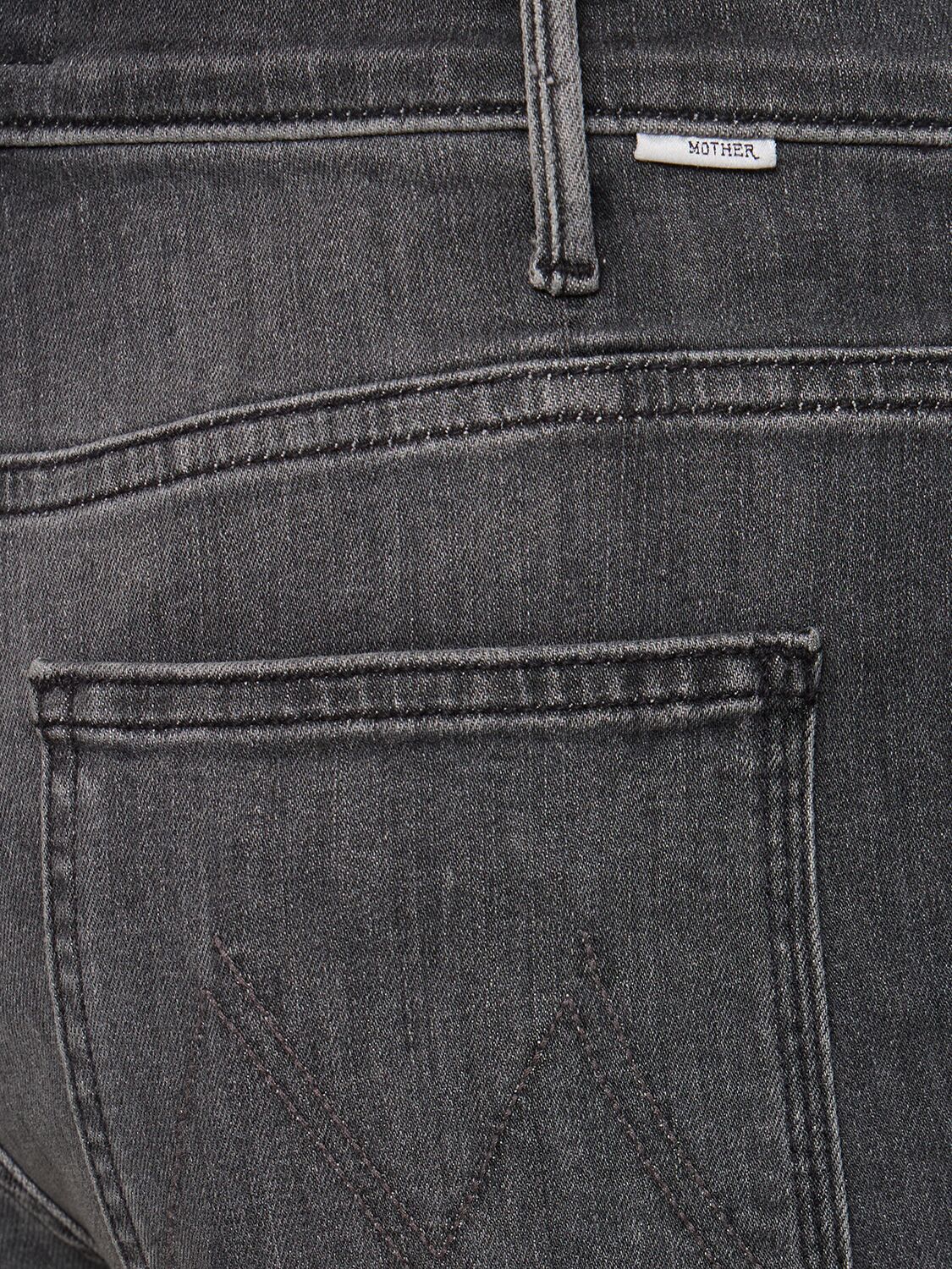 Shop Mother The Hustler Roller Jeans W/patch Pockets In Grey