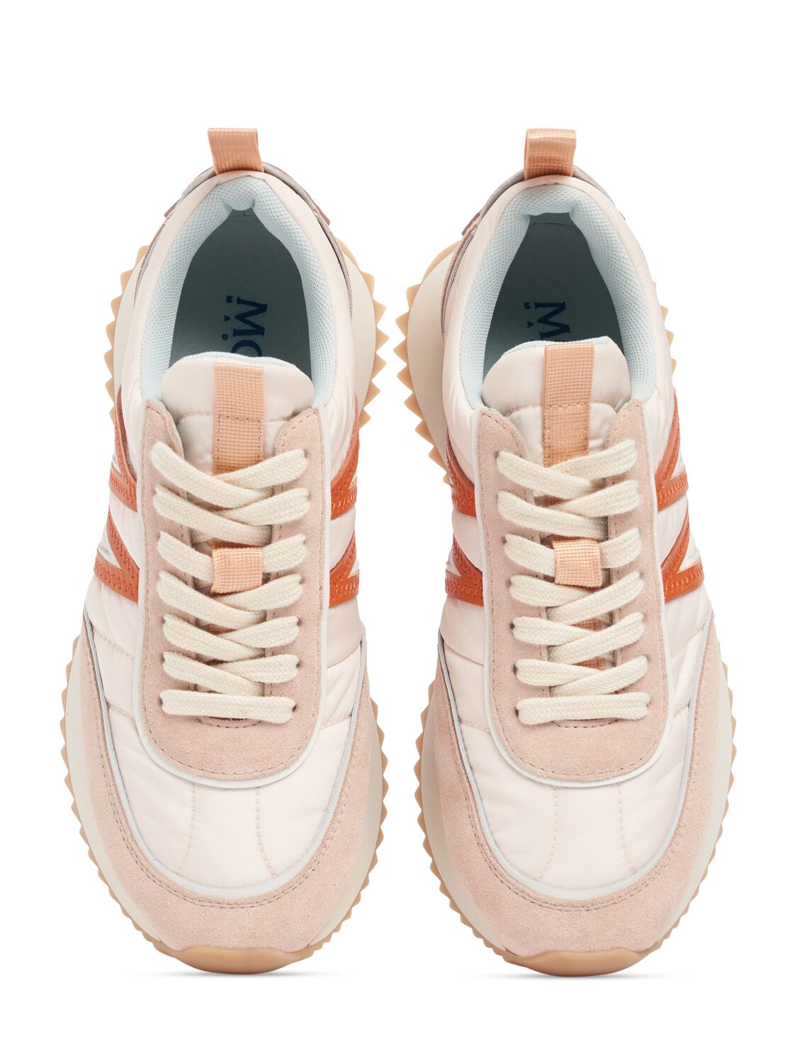 Shop Moncler 30mm Pacey Cotton Sneakers In Mother Of Pearl