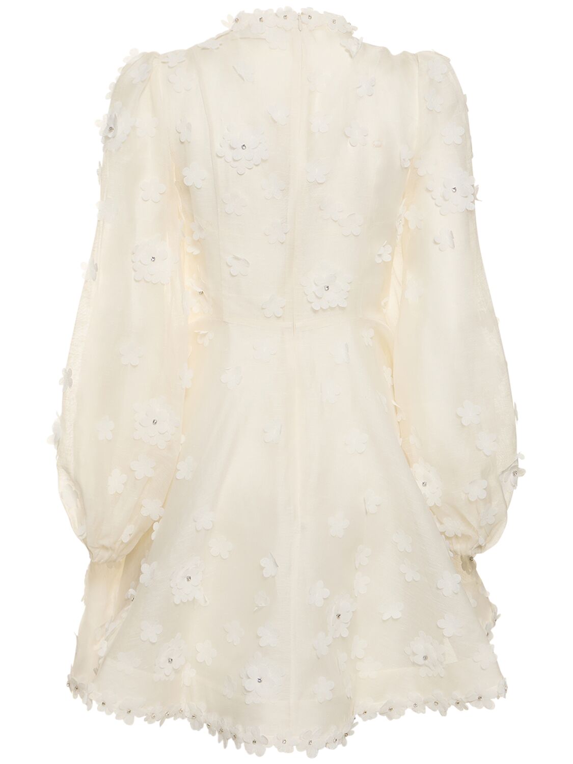 Shop Zimmermann Matchmaker Lift Off Linen Mini Dress In Ivory