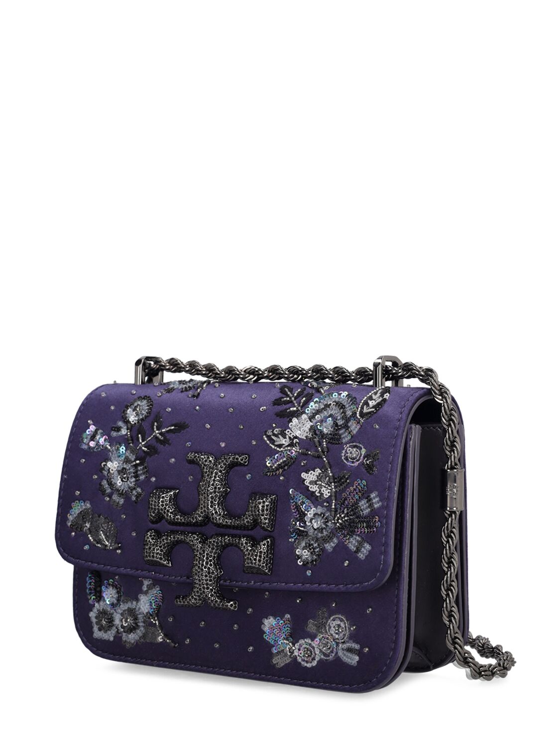 Shop Tory Burch Small Eleanor Embellished Bag In Navy