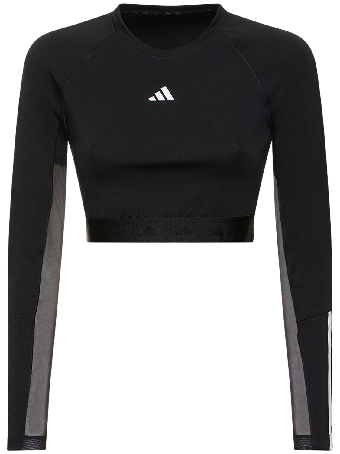 Adidas Originals Hyperglam Long Sleeve Crop Top In Black