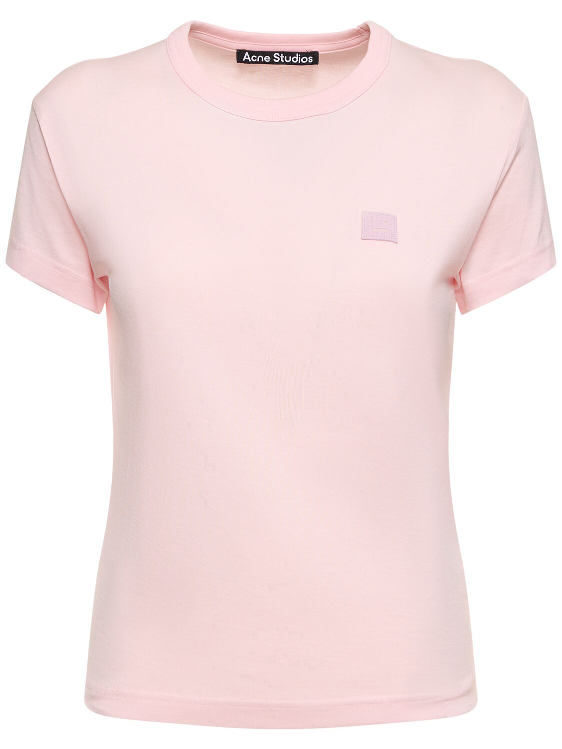 Shop Acne Studios Cotton Jersey Logo Patch T-shirt In Light Pink