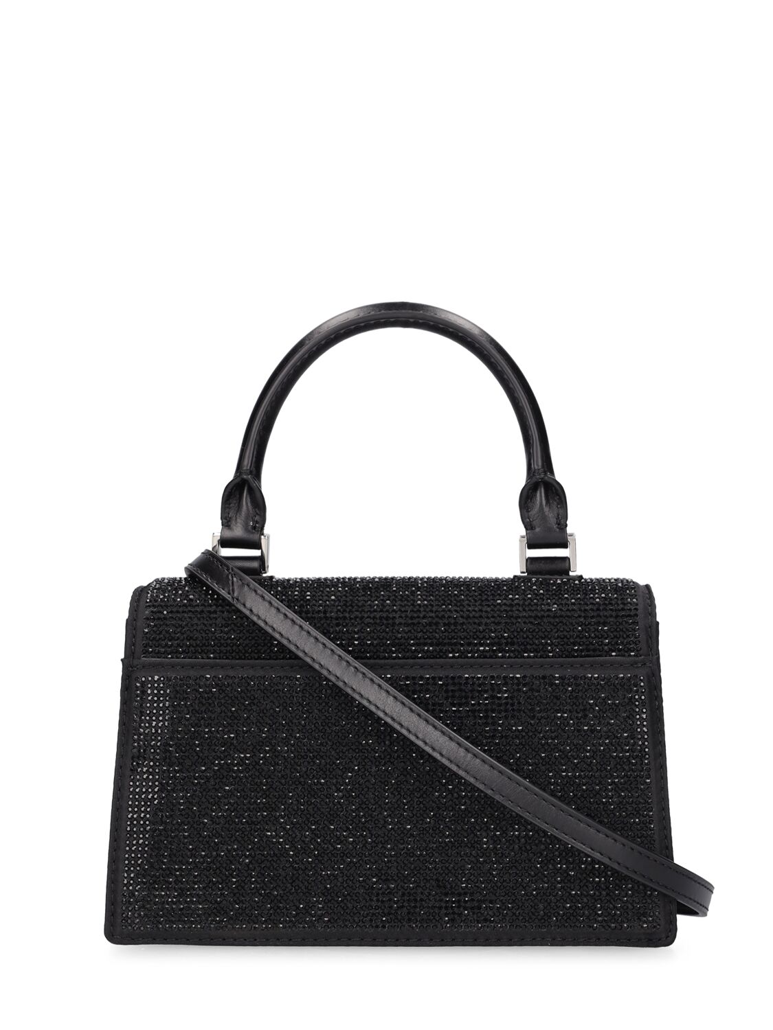 Shop Tory Burch Mini Bon Bon Embellished Top Handle Bag In Black