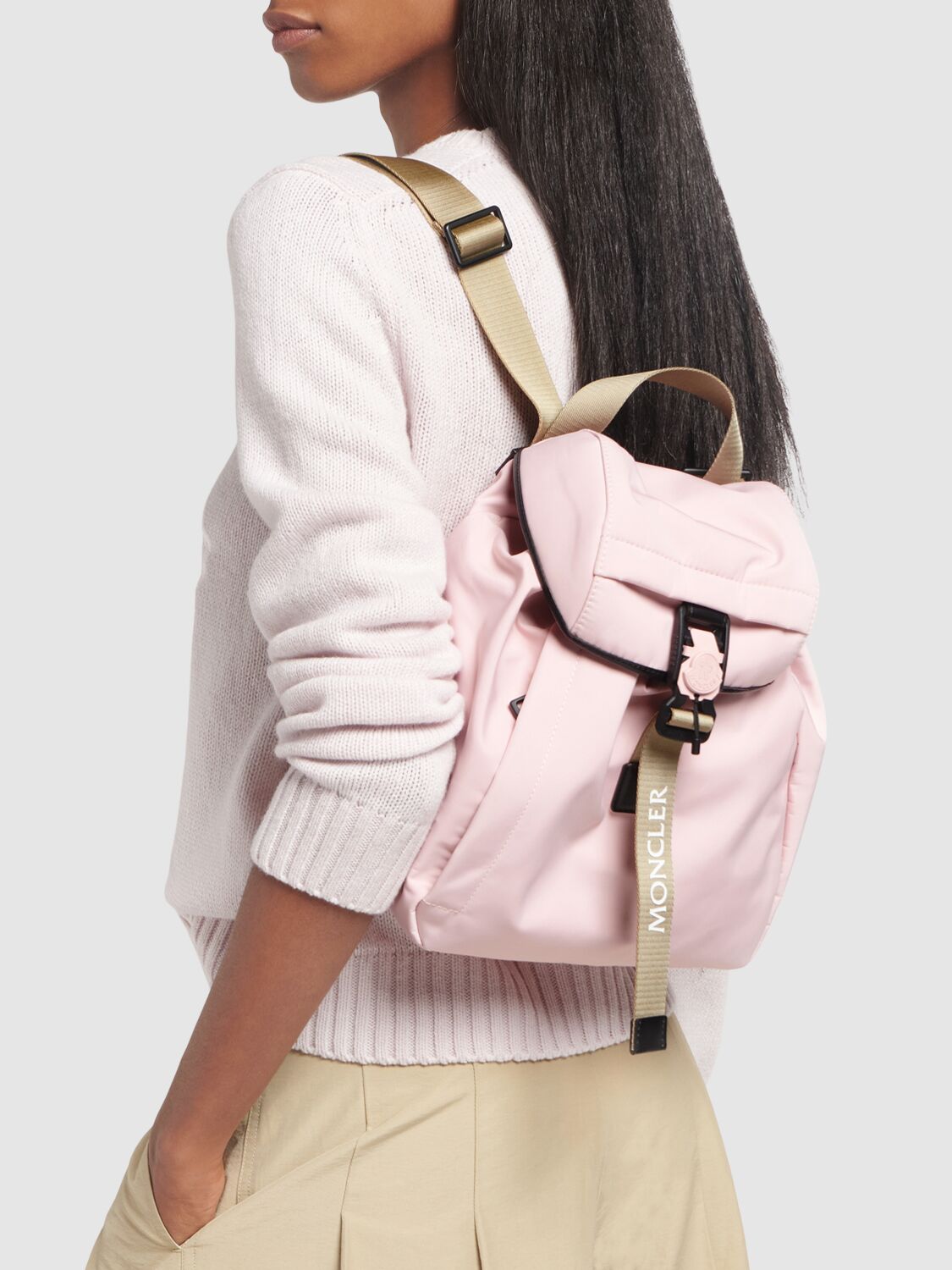 Shop Moncler Trick Tech Backpack In Bashful Blush