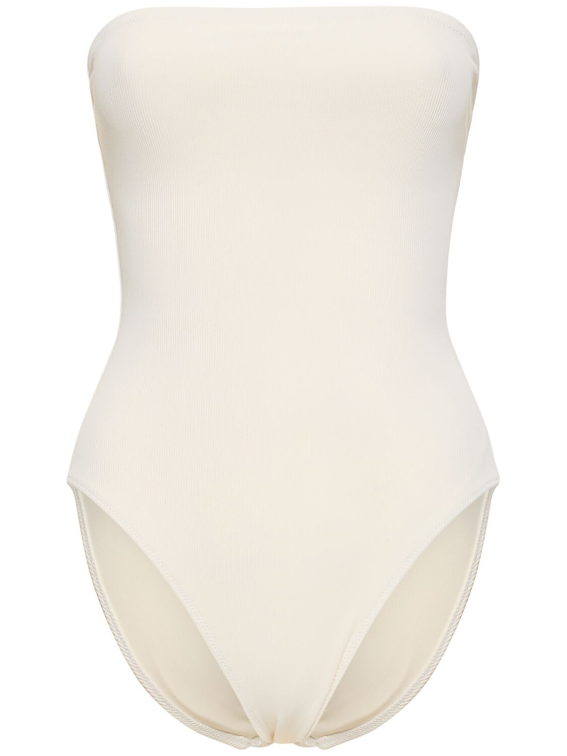 Shop Lido Sedici Strapless One Piece Swimsuit In Ivory